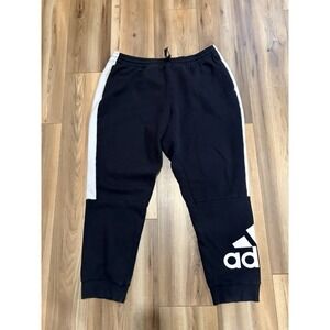 Adidas Sweatpants Joggers Black White Men's XL Drawstring Pockets Comfy